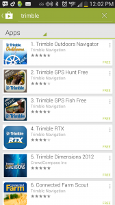 If you search for Trimble in your Android app store, lots of apps come up. 
