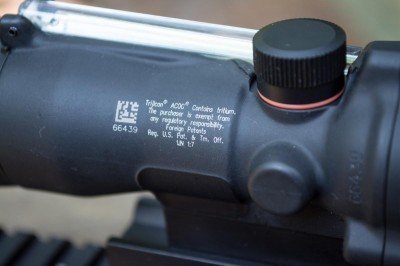 The Trijicon features "always on" illumination powered by fiber optic and tritium lamp.