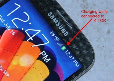 This Samsung Galaxy S4 showed charging with slow pedaling. 