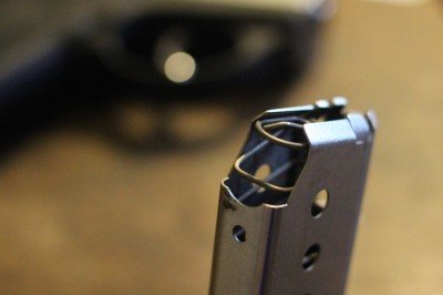 There's no follower in the magazine. The rounds ride right on the spring.