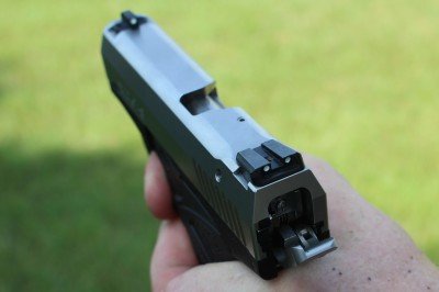 The sights are dovetailed in and drift adjustable, though 