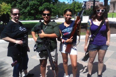 Open carry activists lawfully exercising their right to bear arms.  (Photo: NoxandFriends)