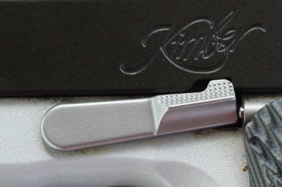 The slide drop is stiff, almost too stiff to drop without shifting your grip. But there's always the slide, which is easier to use anyhow.