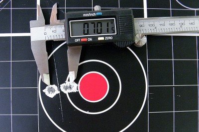 Once the Leupold 3-9x40 scope was zeroed on the Mauser M12, this is the typical 100 yard three-shot group.