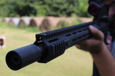 The look of a long thin forend will make a gun like this, which has a 16.5 in ch barrel, look stretched out.