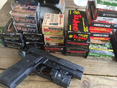 I tested a wide variety of 9mm practice and defense ammo, all with the Crimson Trace Rail Master Pro mounted. The rail device did not have any impact on function.