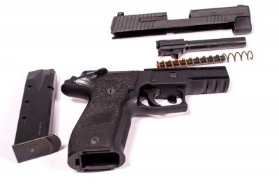 Field stripped for cleaning.