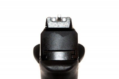 The sights are now three dot with a wider front blade.