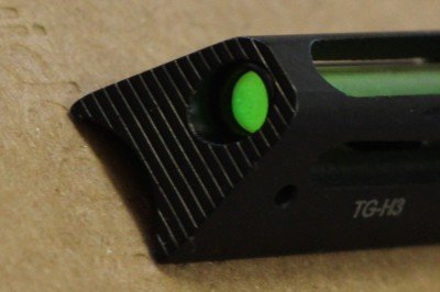Truglo Tritium Fiber Optic Combo: TG-H3 Review The dot on the TG-H3 is wide, and the base of the sight is as wide as some rear sights, but it is ideal for a scatter-gun.