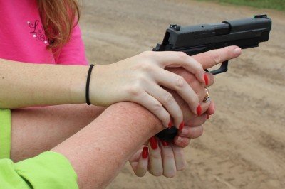 Teaching a seasoned revolver shooter (and a black powder shooter, at that) how to modify her grip is easier to do in person.