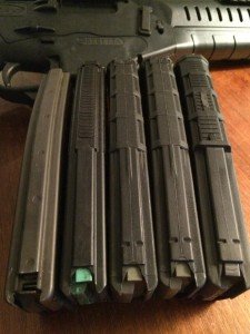 Only the Magpul Gen 3 (right) wouldn't work. Others left to right are: Brownells, Troy Industries, Magpul PMAG 30, Magpul PMAG Gen 2.