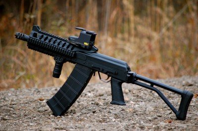 The compact size of a short barreled Saiga 12 is great for the close quarters of the swamp.