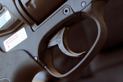 The trigger on the DAO Bodyguard is curved and radiused. The ergonomics help with the heavy pull.