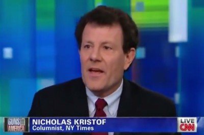 New York Times columnist, Rhodes scholar, Harvard alum and pro-gun control sympathizer Nicholas Kristof.  (Photo: CNN)