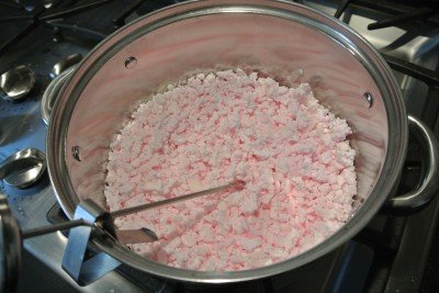The salts before they melt.  They look like pink cotton candy but its savory not sweet.