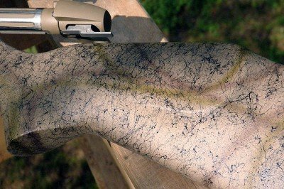 The composite graphite and Kevlar stock has good texture for secure handling.