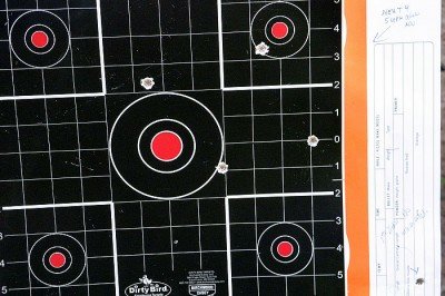 Holding a correction for a 5 mph crosswind, produced a 4-shot group just inside 6”. Should have used a 7 mph correction.