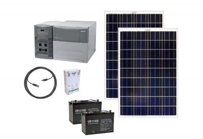 This is the "other" system that we bought and that hasn't been set up yet. It is a complete "solar generator" from EarthTech. There are advantages to this approach but you will pay roughly twice the cost per watt. 