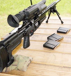 TrackingPoint Review - 70% First Hit Sniper Accuracy at 1,000 Yards! The main power button is on the back of the scope just to the right of the ocular.