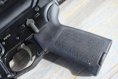 Along with some of the other upgrades, the MK107P comes with a Magpul grip.