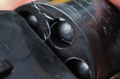 Seated balls on top of black powder.