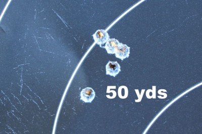 The Perfect Package: PWS's MK107P 5 rounds from 50 yards using the MBUIS system.