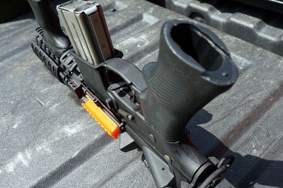 The A*B Arms P Grip--Review The P*Grip has room in the handle for battery storage, etc.