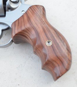 The custom wood grips have been sized to roughly fit my hands.