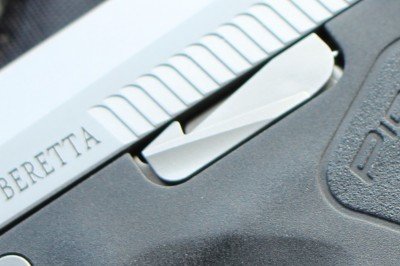 The slide release is out of the way, which makes it hard to engage. 