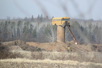 5 things I Learned on My First Black Powder Hunt Either this is the worst place I've ever seen to park a bus, or the greatest deer stand ever.