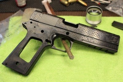 Guncrafter Industries 9mm CCO--Review Every aspect of the build is done to order. This frame was engraved by XXX and sent back to Guncrafter to be finished.