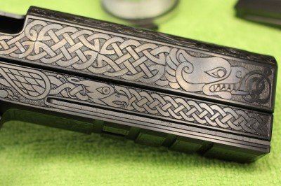 Guncrafter Industries 9mm CCO--Review The Celtic designs end with the dragon's head (appropriately) at the fire breathing end.