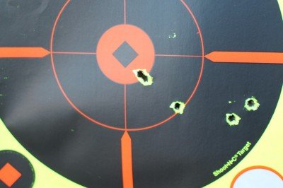 Five shots form the shoulder at 100 yards with 55 grain Hornady. The PAR is as easy to hold on target as any AR-15.