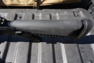 Benelli M4 Raven Stock from ATI The rubber on the stock can show wear, but it isn't a bad look.