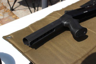 Benelli M4 Raven Stock from ATI The new tube, ready for the stock.