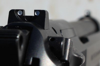 The rear sight is adjustable.