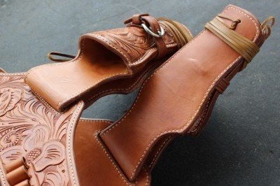 Even the back of the belt and inside of the holster are lined with grain-out leather.