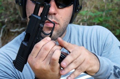 Clearing your palm from the mag well makes loading easier. 