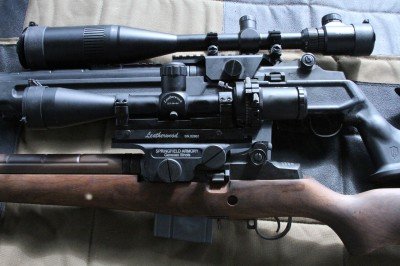 I initially tested the SOCOM with the UTG mount. It wasn't within the elevation adjustment to zero the scope at 100 yards. The mount is very low and I used low profile rings. You would have to put the scope higher. 