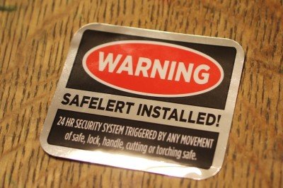 Peace of Mind from Liberty's SafElert I like stickers that tell people I'm watching them.