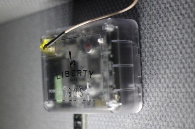 Peace of Mind from Liberty's SafElert The box sticks inside the safe on hook-and-loop fasteners.