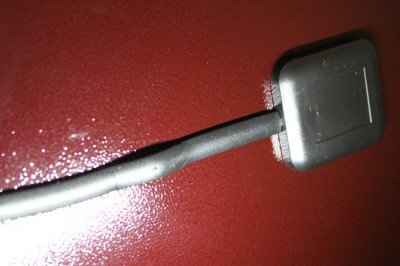 Peace of Mind from Liberty's SafElert The Antenna in place on the side of the safe. No 100% attractive, but worth it.