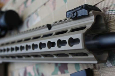 The forend uses key-mod rails, which makes the rifle lighter and slimmer. 