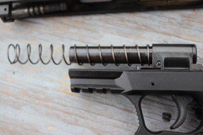 The Walther Concealed Carry Pistol - CCP - New Gun Review The spring rides on the fixed barrel.