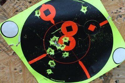 Two magazines from 7 yards, all shot for speed, not accuracy. Point shooting with a gun like the CCP seems to be a more feasible rule of evaluation, and it passes the test. 