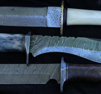 Damascus knives are nothing like what you would associate with Damascus shotguns. The patterns are heavier, and these days made from forge welding several types of steel together. 