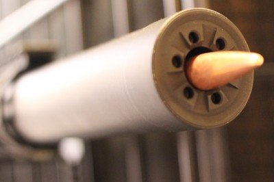 It will work out of a .45 suppressor. 