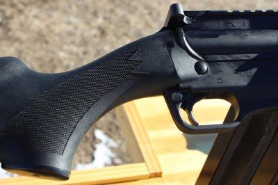 The grip area on the stock. A walnut stock with blued steel would look pretty slick.  