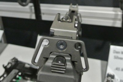 The rear sight on the Bren.