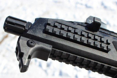 The New CZ Scorpion--SHOT Show 2015 The hand stop provides an excellent way to control the forward placement of the hand.